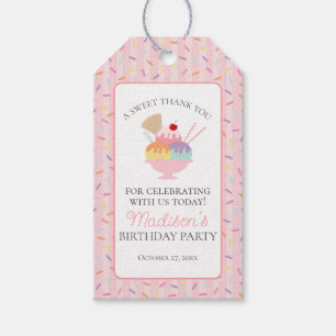 Étiquettes-cadeau Crème glacée Sundae Heres the Scoop Anniversaire F