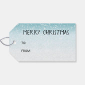 Étiquettes-cadeau Crème Golden Retriever Chien Blue Snowy Noël (Dos (Horizontal))