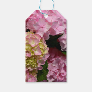 Étiquettes-cadeau Crème rose Hydrangeas jaune rose vert floral