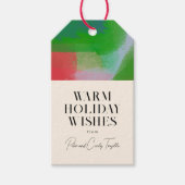 Étiquettes-cadeau Crème Vert Rouge Art Moderne Vacances Abstraites (Devant)