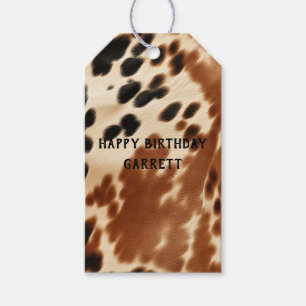Étiquettes-cadeau Crème Western Cowboy Brown Noir Cowhide