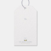 Étiquettes-cadeau Crête de Noël Blue Bow (Dos)