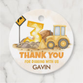 Étiquettes Cadeau Creusage Camion de construction 3e anniversaire ro (Devant)