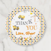 Étiquettes Cadeau Creusement amusant Construction Anniversaire Merci (Devant)