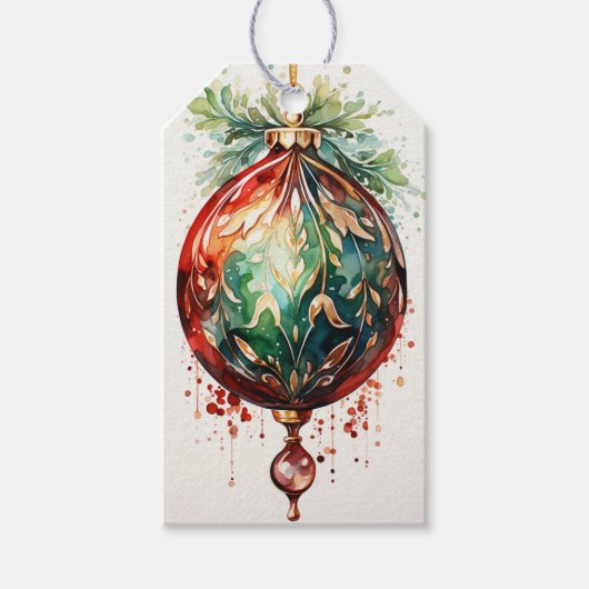 Étiquettes-cadeau Crimson & À feuillage persistant : Une fusion roug (Devant)