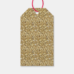 Étiquettes-cadeau cristal druzy - or métallique