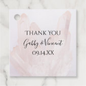 Étiquettes Cadeau Cristaux rose clair Merci Mariage (Devant)