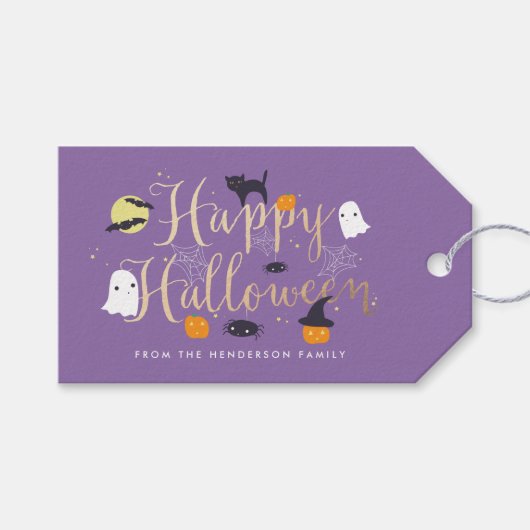 Étiquettes-cadeau Critère éffrayant Halloween (Devant (Horizontal))