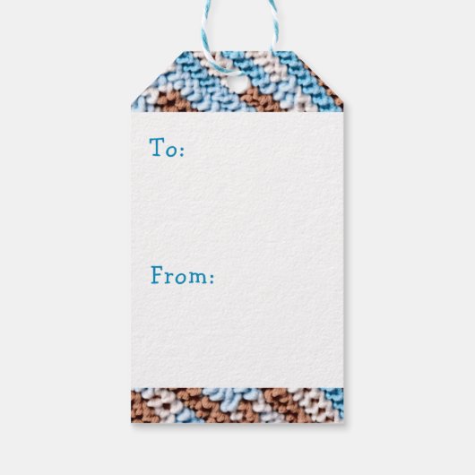 Étiquettes-cadeau Crochet Teddy Bear To and From Baby Shower (Dos)