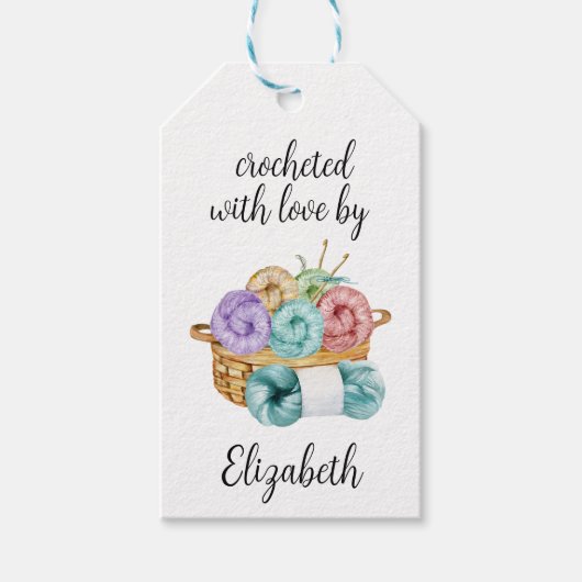 Étiquettes-cadeau Crocheté Avec Amour (Devant)