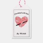 Étiquettes-cadeau Crochetée avec amour / Instructions de soins Bouti (Devant)