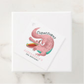 Étiquettes Cadeau Crocodile Thème Anniversaire Fête Rose (En situation)