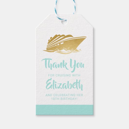 Étiquettes-cadeau Croisière Anniversaire Personnalisé Favoriser (Devant)