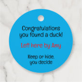 Étiquettes Cadeau Croisière Canards Cacher et chercher Canard en cao (Dos)