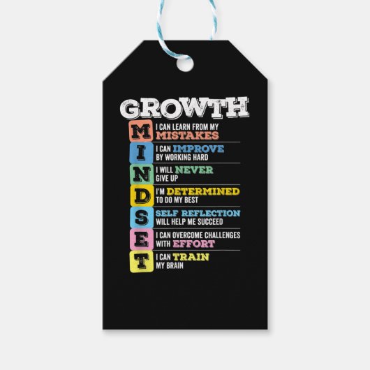 Étiquettes-cadeau Croissance Esprit Classe Motivation Cerveau Entrep (Devant)