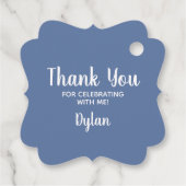 Étiquettes Cadeau Croix | Baptême de communion gris bleu (Dos)