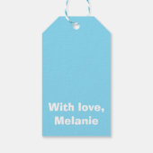 Étiquettes-cadeau Croix blanche sur le bleu bébé (Dos)