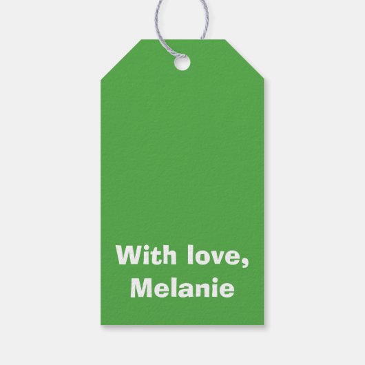 Étiquettes-cadeau Croix blanche sur le vert (Dos)