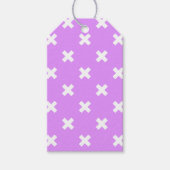 Étiquettes-cadeau Croix blanches sur lilas (Devant)