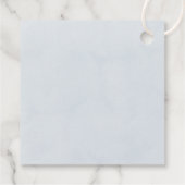 Étiquettes Cadeau croix bleu aquarelle Baptême (Dos)