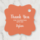Étiquettes Cadeau Croix | Bright Peach Communion Baptême Christening (Dos)
