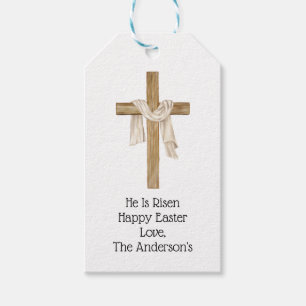 Étiquettes-cadeau Croix de Pâques religieuse chrétienne Linceul de T