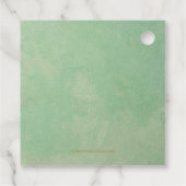 Étiquettes Cadeau Croix d'or communion eucalyptus (Dos)