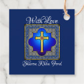 Étiquettes Cadeau Croix élégante - Voir Retour - (Dos)