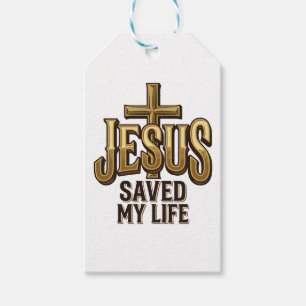 Étiquettes-cadeau Croix Jésus M'a Sauvé La Vie Vintage