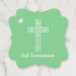Étiquettes Cadeau Croix Mint Green Communion Baptism Christening