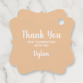 Étiquettes Cadeau Croix | Peach Communion Baptism Christening (Dos)