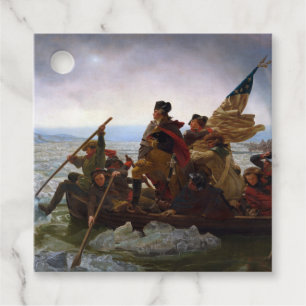 Étiquettes Cadeau Crossing Delaware 1776 : Général George Washington