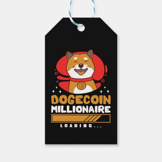 Étiquettes-cadeau Crypto DogeCoin Millionaire Chargement (Devant)