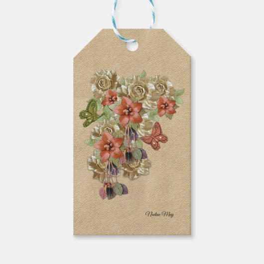 Étiquettes-cadeau Cuir authentique et art suède (Devant)