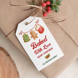 Étiquettes-cadeau Cuisiné Avec Amour Noël Traiter Cookie