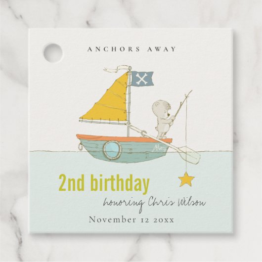 Étiquettes Cadeau Cuisine Pêche Ours Star Voilier N'Importe Quel Âge (Devant)