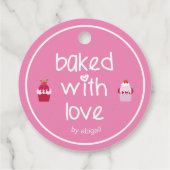 Étiquettes Cadeau Cuit avec amour - Câteaux de fraises mignons (Dos)