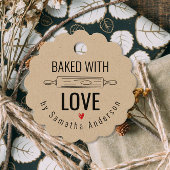 Étiquettes Cadeau Cuit avec amour Noël Baking Kraft Cadeau