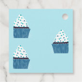 Étiquettes Cadeau Cupcake d'anniversaire bleu (Dos)