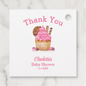 Étiquettes Cadeau Cupcake Rose Aquarelle Au Baby shower Chocolé (Dos)