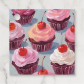 Étiquettes Cadeau Cupcakes aux cerises congelées | Fête d'anniversai (Devant)