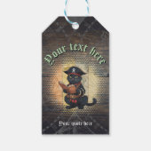 Étiquettes-cadeau Curieux chat pirate décrypter mystères anciens (Devant)