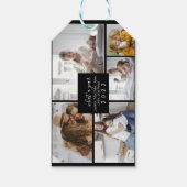 Étiquettes-cadeau Custom 5 Photos Typographie Holiday (Dos)