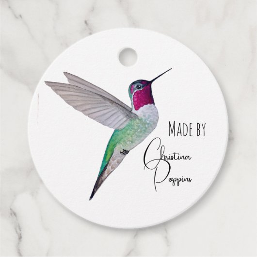 Étiquettes Cadeau Custom Anna's Hummingbird (Devant)
