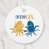 Étiquettes Cadeau Custom Funny Marine et Gold Ocean Octopus Mariage (Dos)