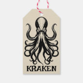 Étiquettes-cadeau Custom Kraken Octopus Squid Name Personalized (Dos)