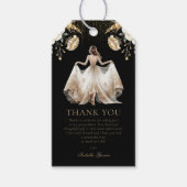 Étiquettes-cadeau Custom Luxe Black Ivory & Gold Quinceañera (Devant)
