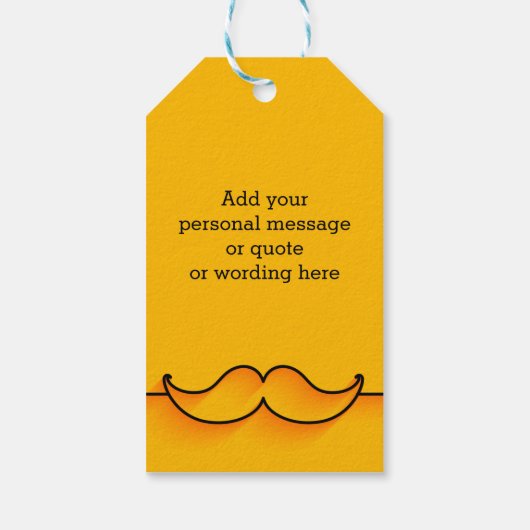 Étiquettes-cadeau CUSTOM Mustard Elégante Fête des pères de moustach (Dos)