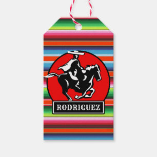 Étiquettes-cadeau CUSTOM NAME Charro Horse Spanish Mexican Serape