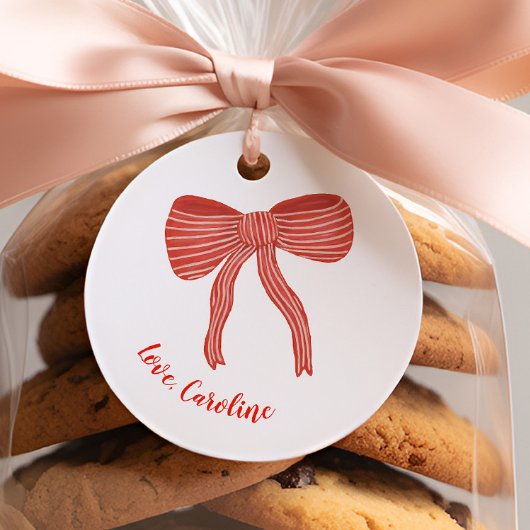 Étiquettes Cadeau Custom Red Bow Personalized Valentine's Day